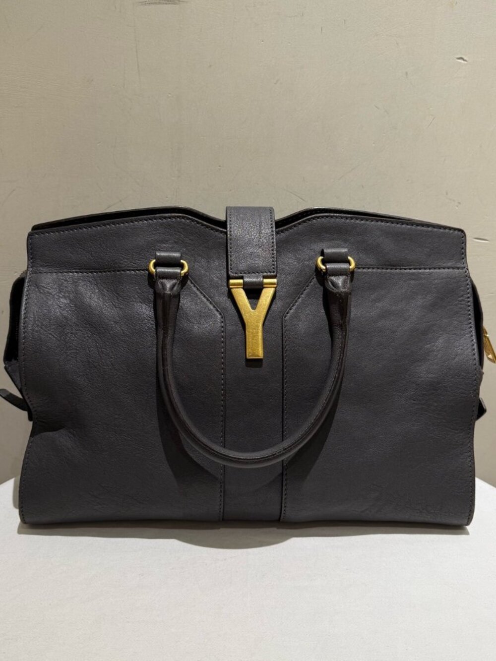 Saint Laurent Cabas Chyc Black Calfskin Y-Lock Tote Bag